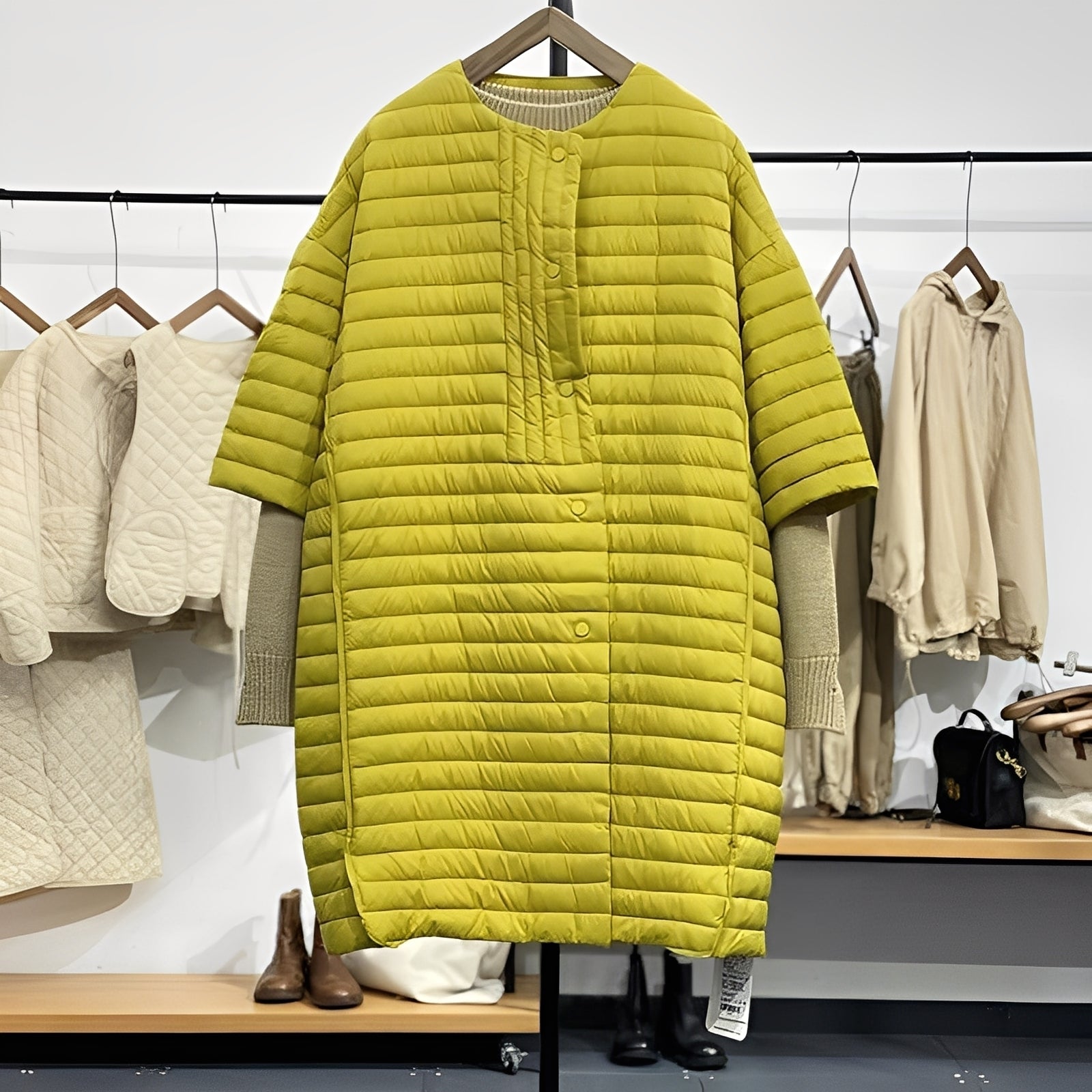 Juli - Bequemer Damenmantel in großen Größen mit Knöpfen