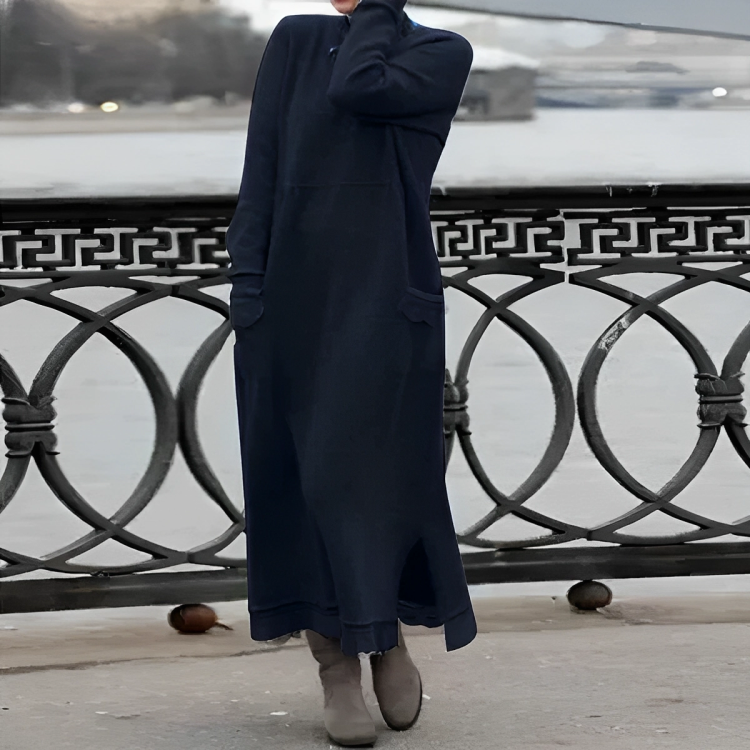 Celina - Warme Bequeme Winter Damenkleid
