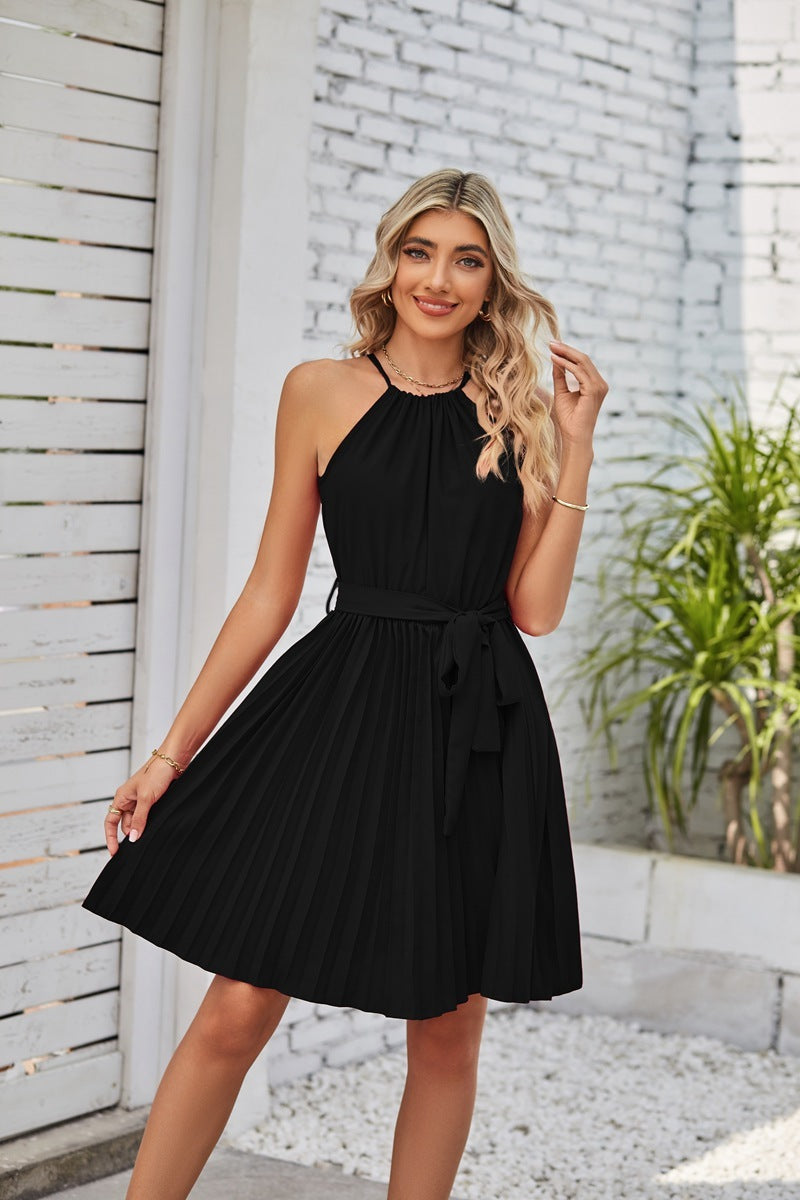 Greta – Ärmelloses Sommerkleid Damen Faltenrock Leicht Elegant