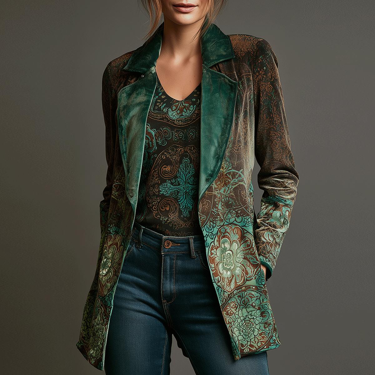 Felizia – Grüner Long Sleeve Blazer für Damen