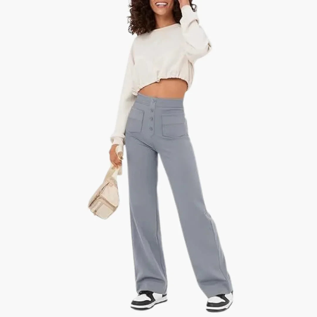 Marietta - Hohe Taille Stoffhose Damen Elegant