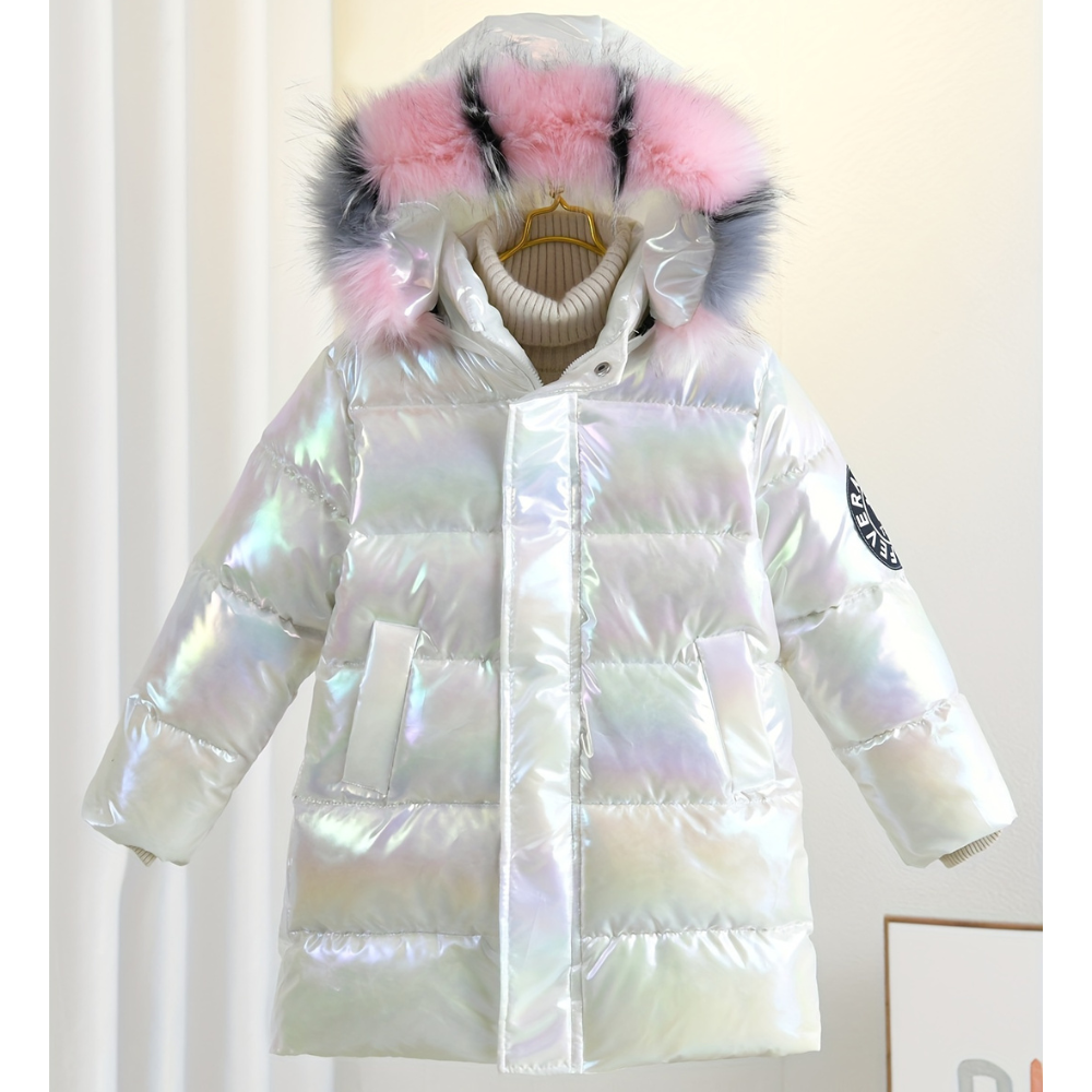 Fina - Mädchen Jacke Metallic Lila Mit Kapuze