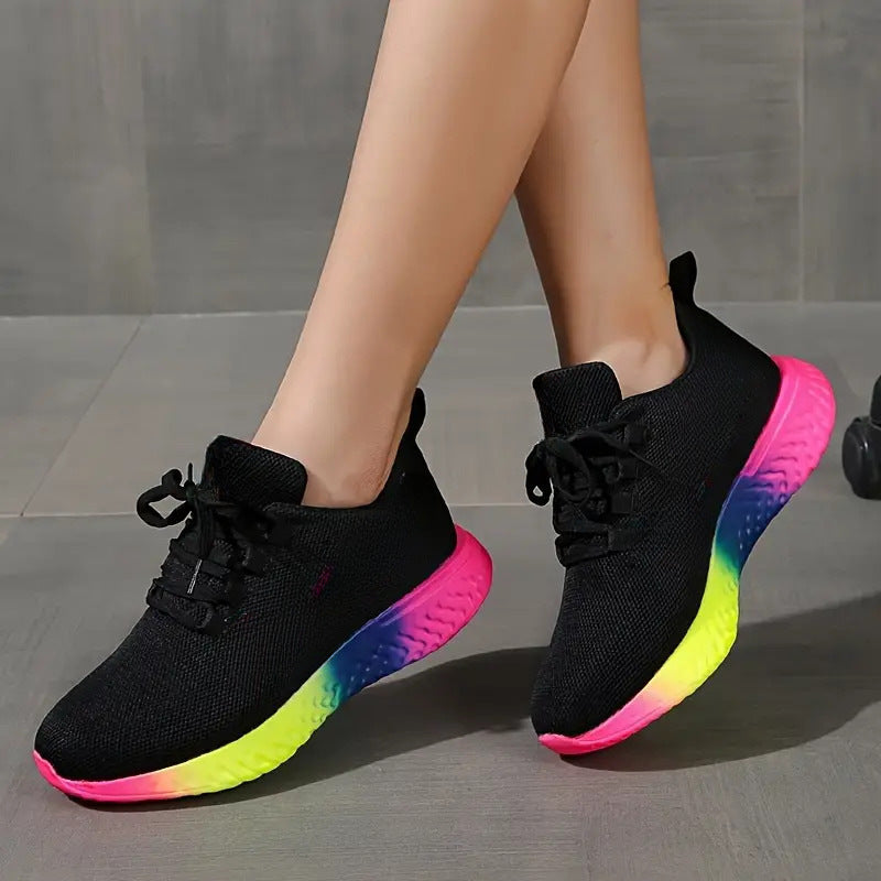 Klementine - Damen Kunstleder Sneaker mit Regenbogensohle