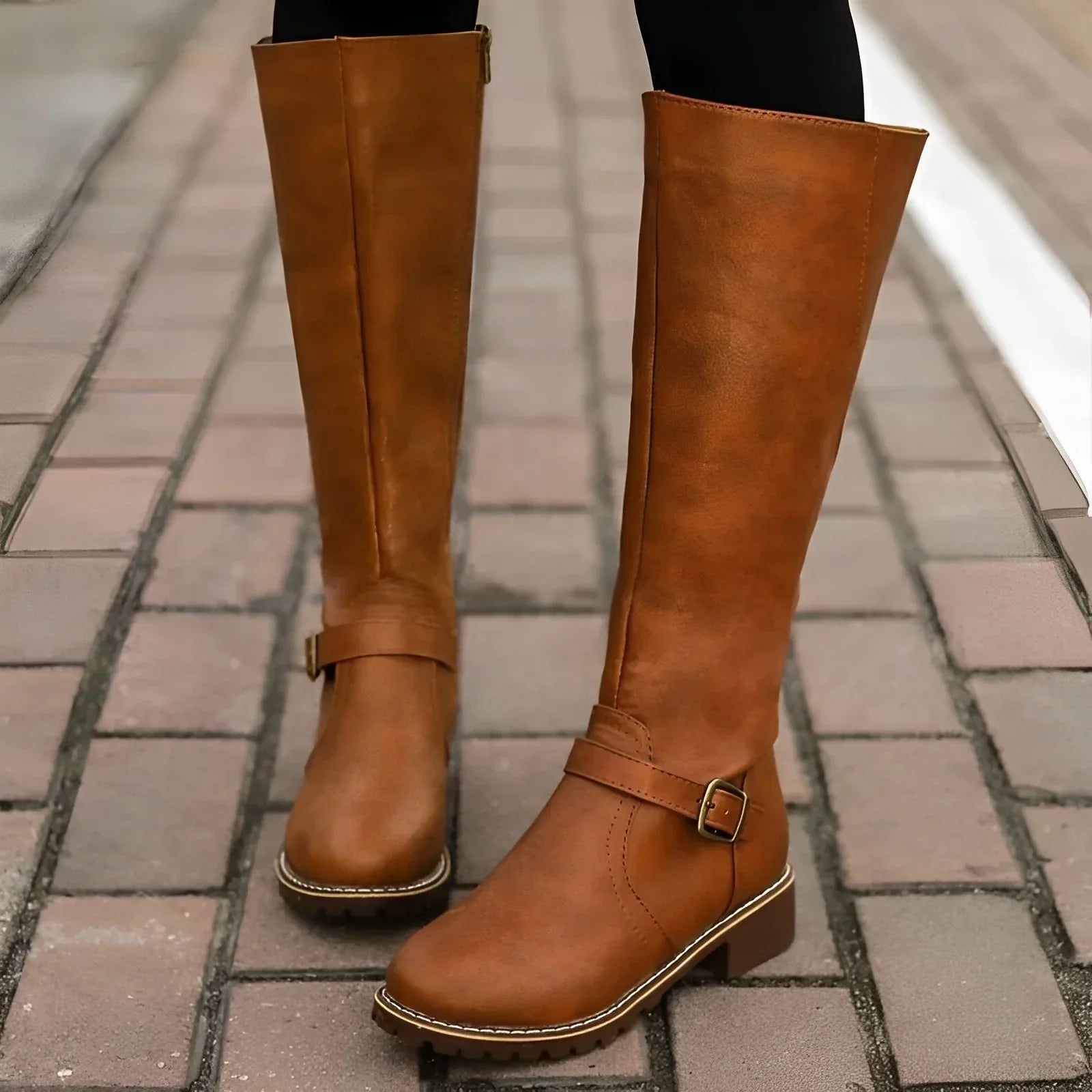 Victoria - Lange Stiefel mit Metallschnalle