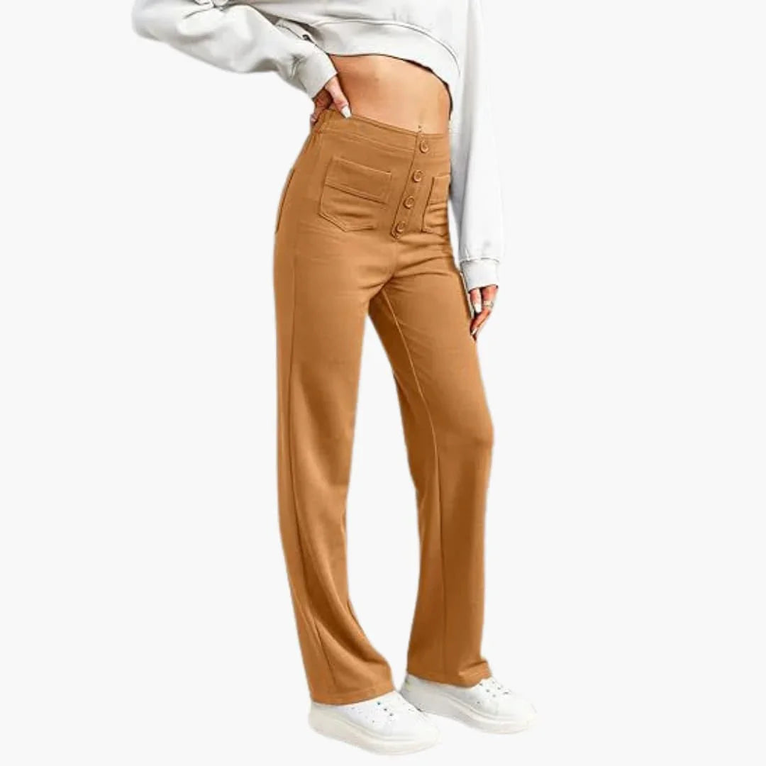 Marietta - Hohe Taille Stoffhose Damen Elegant