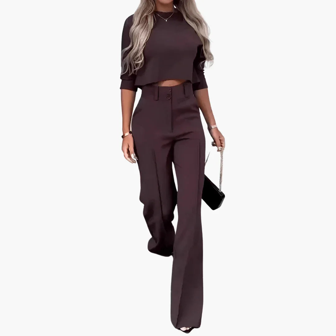 Maja - Crop Top Zweiteiler Set Damen Modern