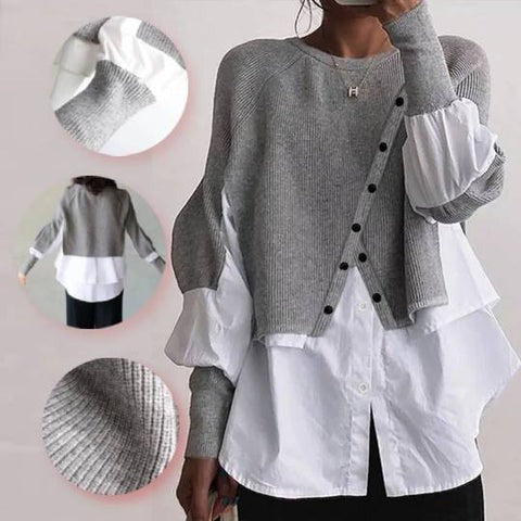 Geli – Eleganter Pullover Mit Hemd-Optik