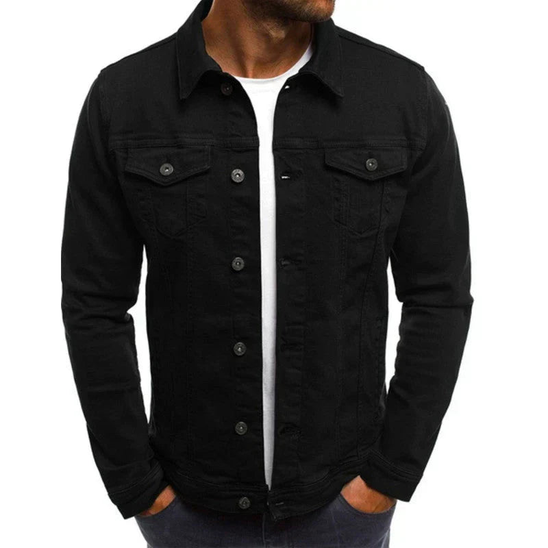 Achim – Klassische Herren Jeansjacke Schwarz