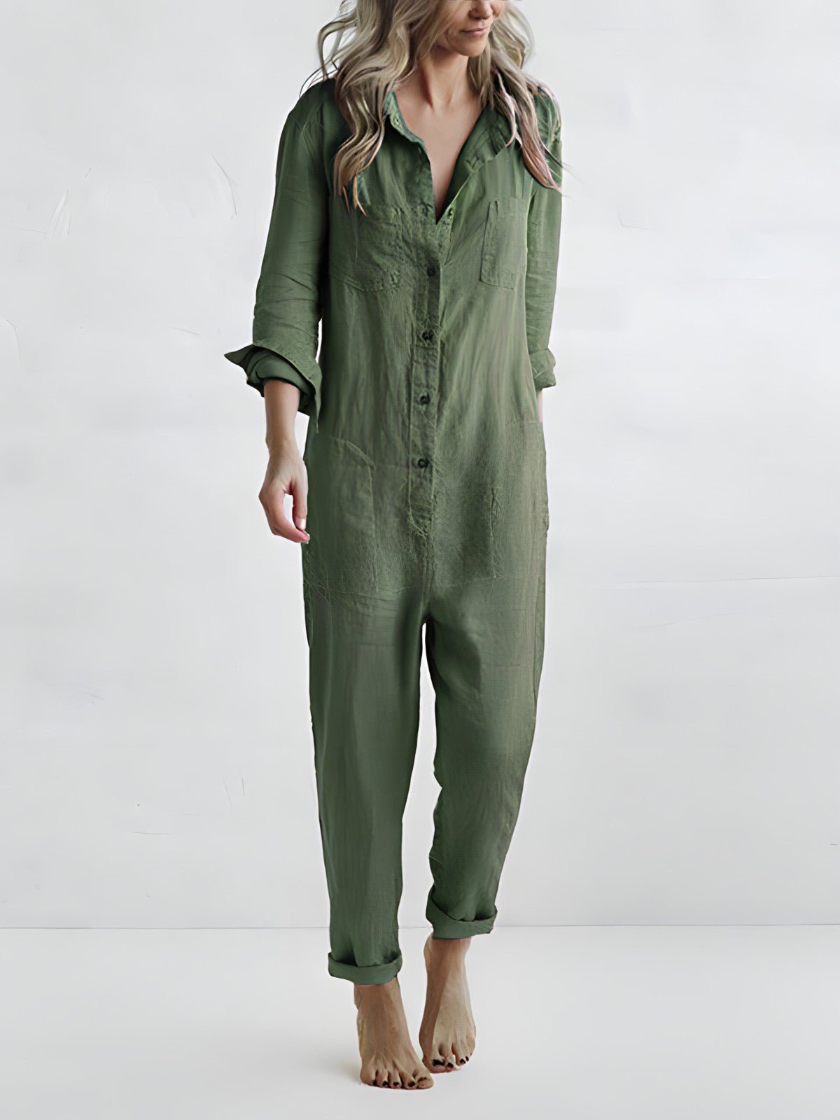 Adelheid – Lockerer Jumpsuit für Damen Grün