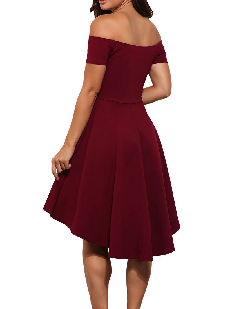 Agata - Off-Shoulder Sommerkleid Burgundische