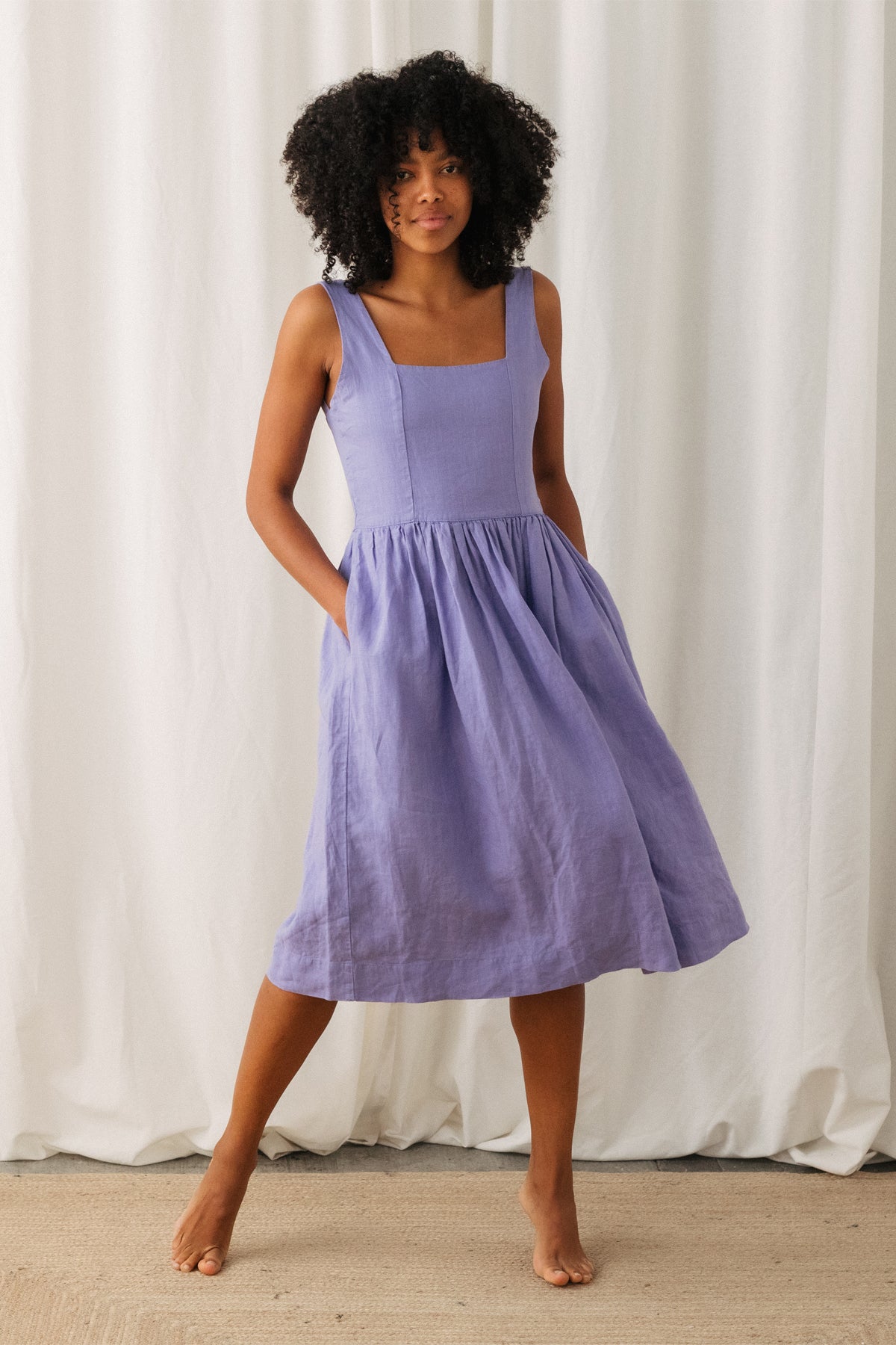 Agnieszka – Leinenkleid in Lila 1