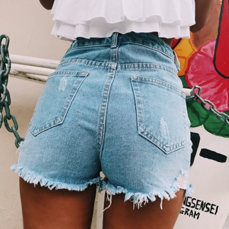 Alea - Denim Kurze Hosen für Damen Hellblau 2