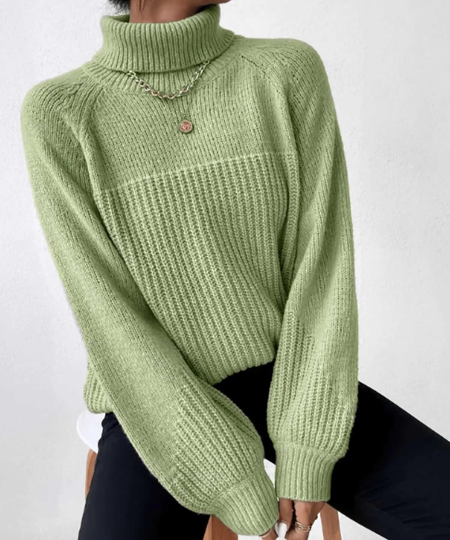 Alina - Gemütlicher Zopfmuster-Strickpullover Für Frauen Grün