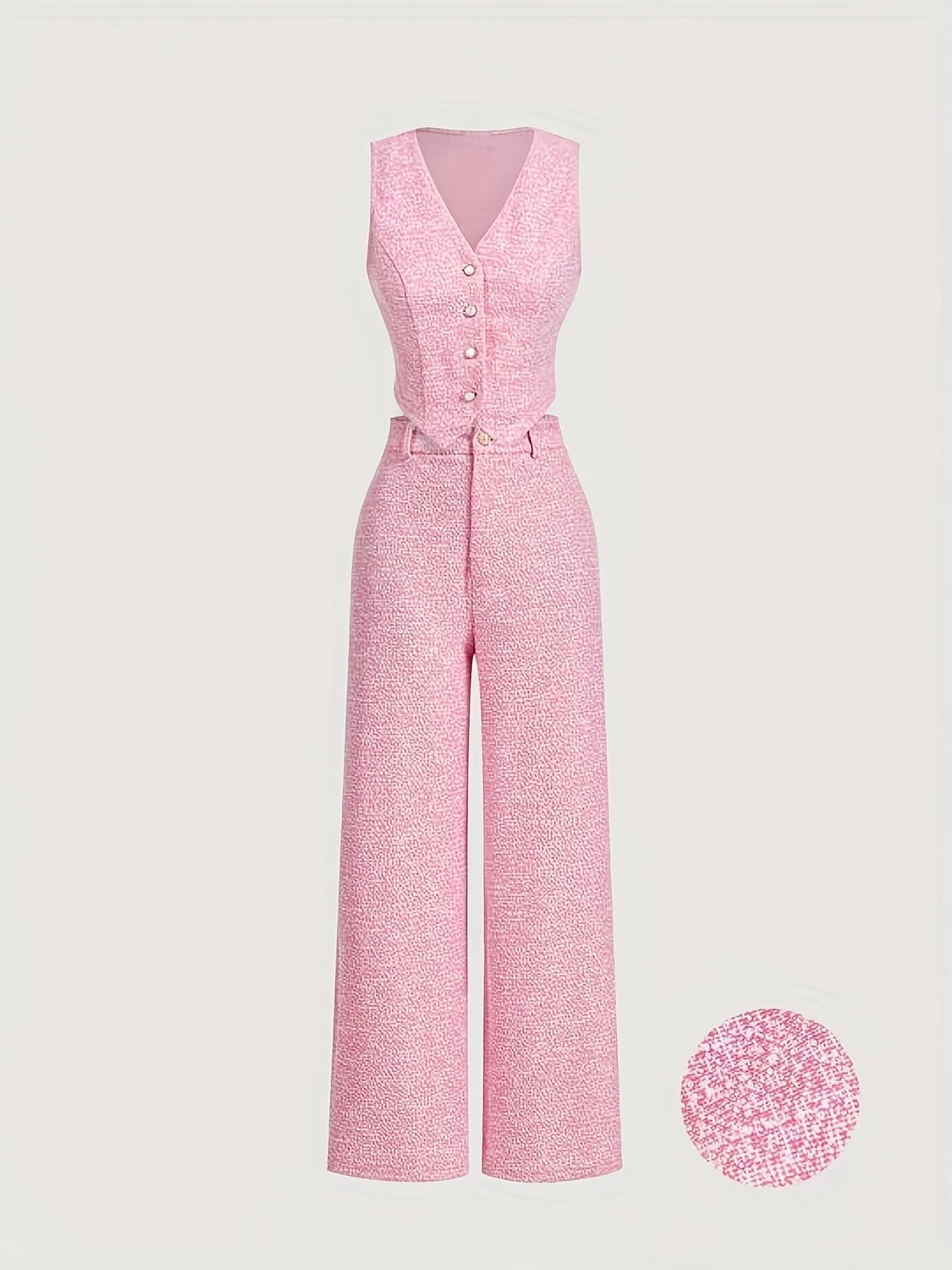 Alma - Damen Lässig Overall Weitem Bein Rosa 2