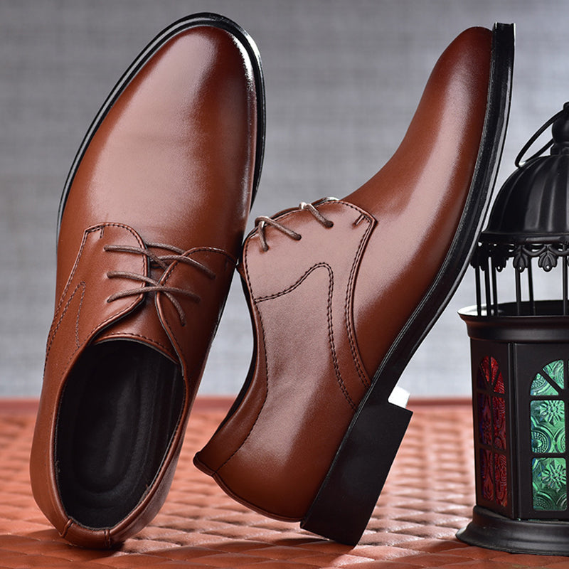 Arvid - Matlederne elegante Schuhe mit Schnürsenkeln Braun