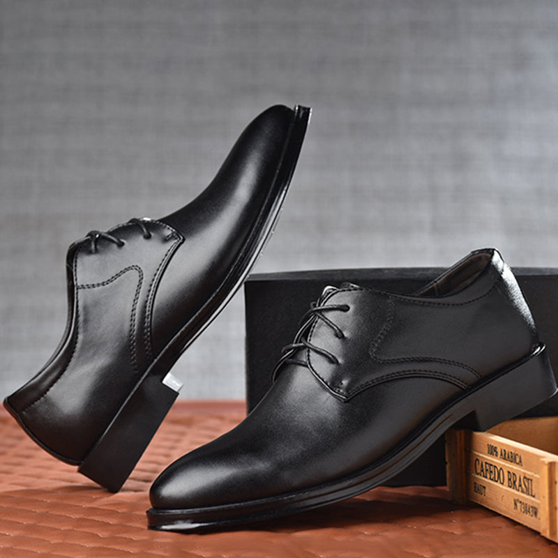 Arvid - Matlederne elegante Schuhe mit Schnürsenkeln Schwarz