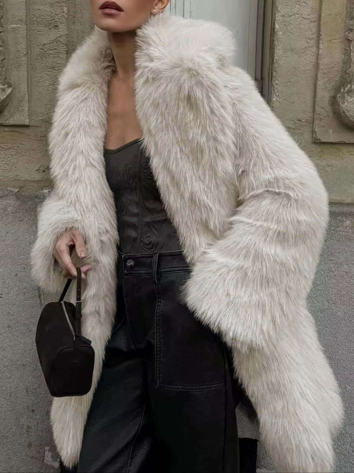 Sonja - Damen Kunstpelz Mantel Oversize Winter Warm Kuschelig