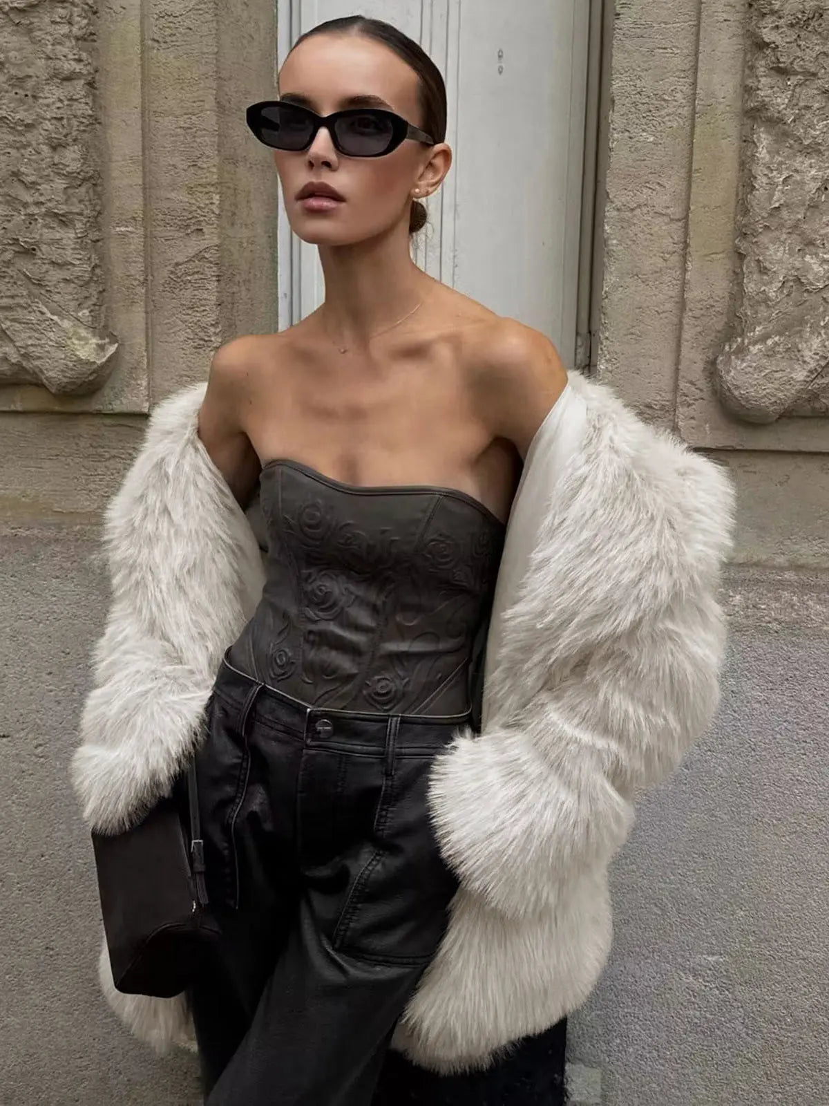 Sonja - Damen Kunstpelz Mantel Oversize Winter Warm Kuschelig