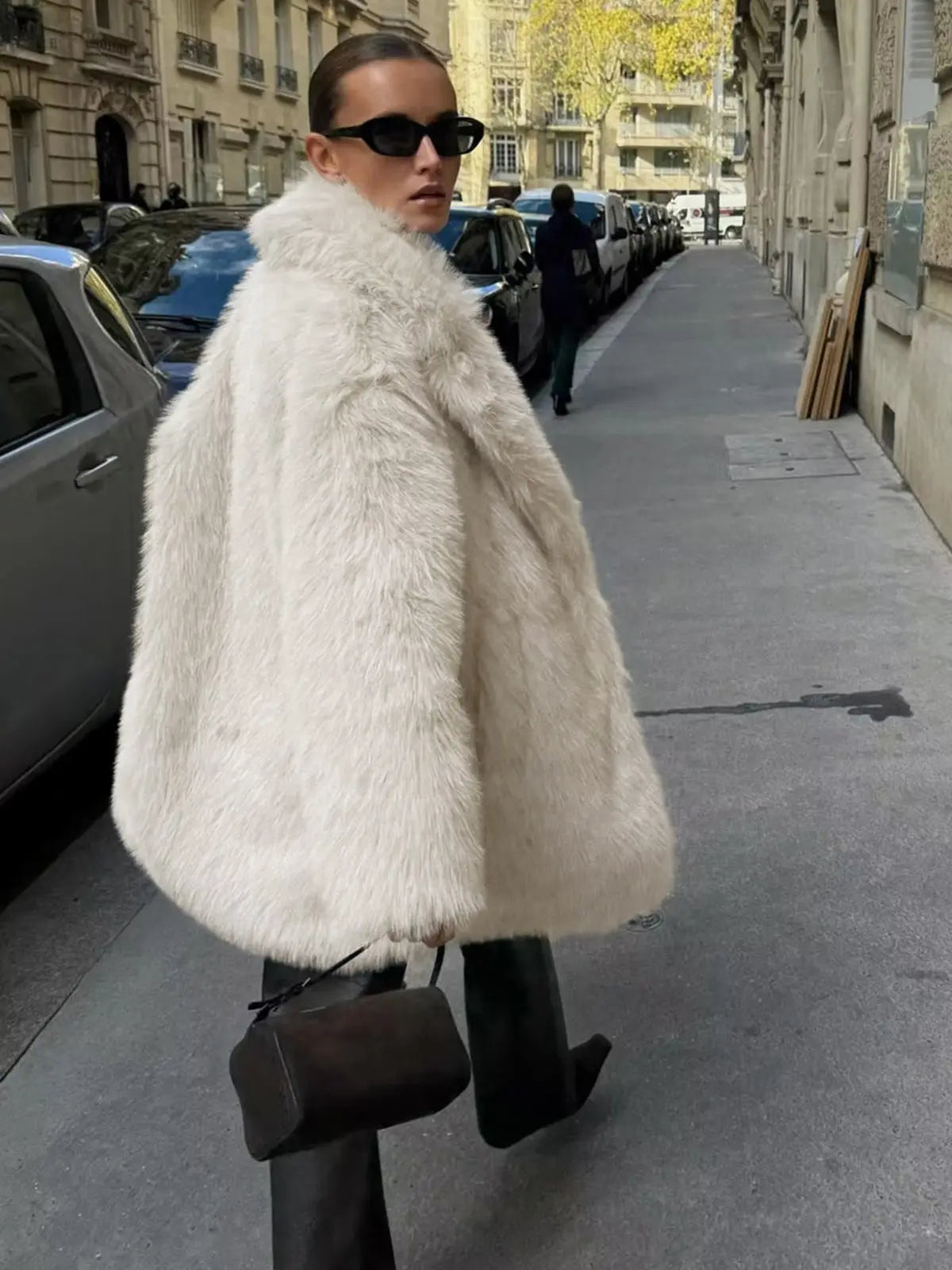 Sonja - Damen Kunstpelz Mantel Oversize Winter Warm Kuschelig