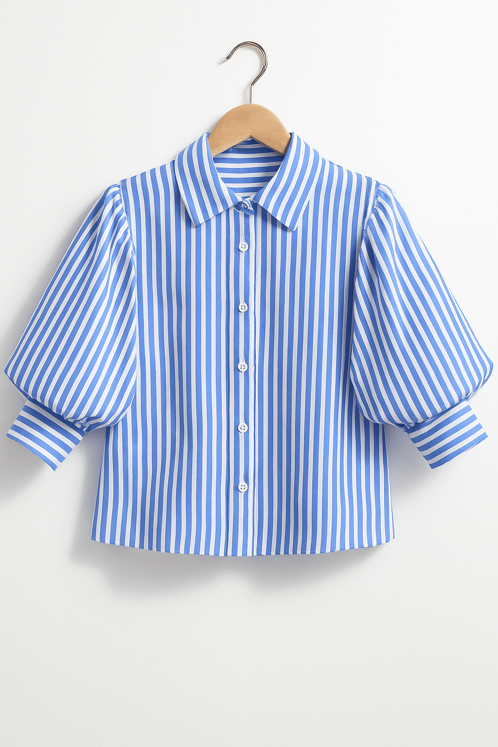 Balbina- Francien Bluse gestreift mit Puffärmeln 2