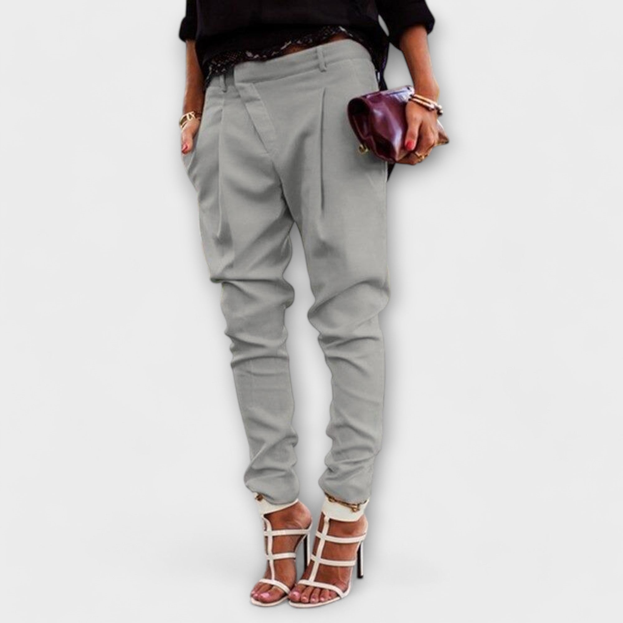 Bellona – Elegante Damen-Bundhose mit hohem Sitz Grau