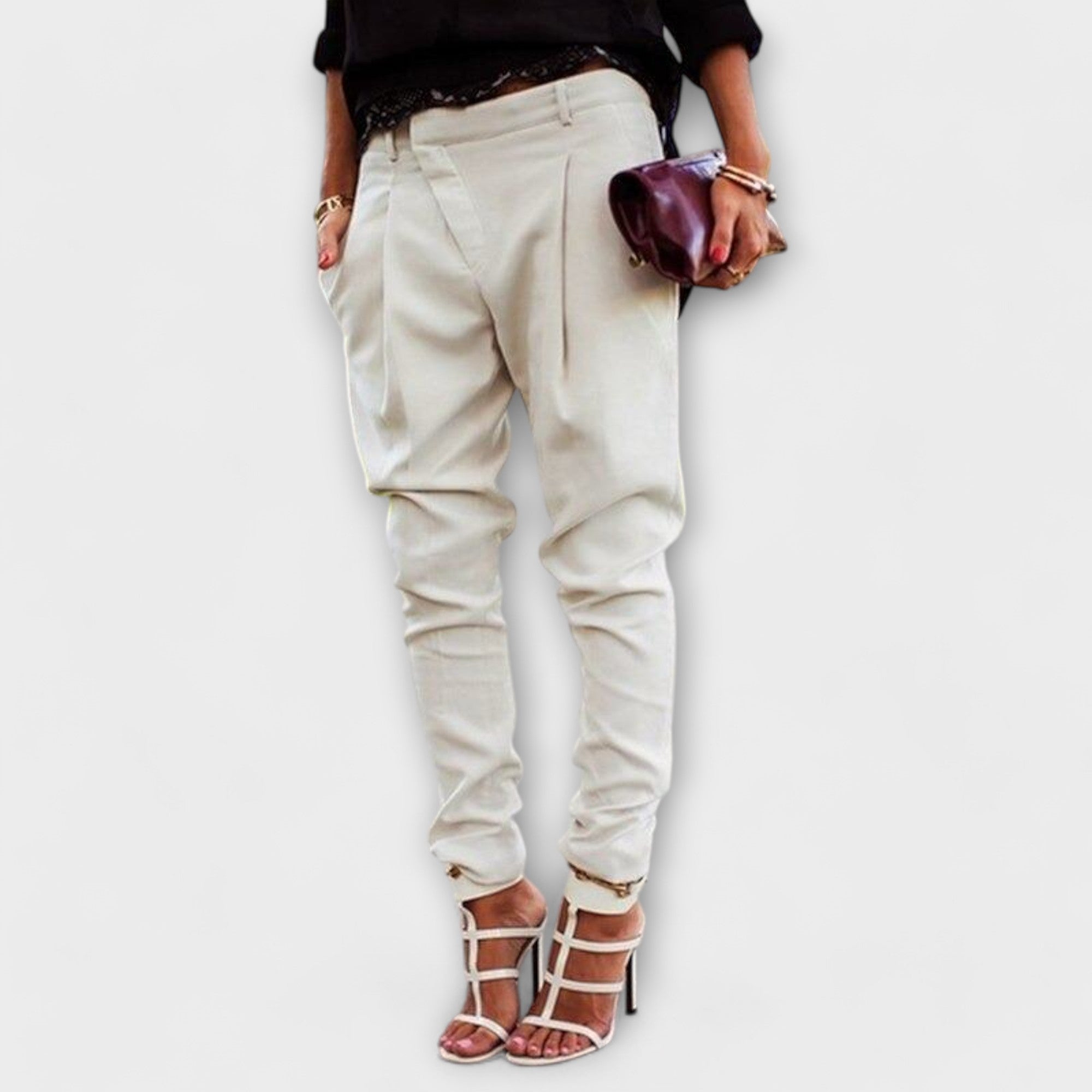 Bellona – Elegante Damen-Bundhose mit hohem Sitz Weiß