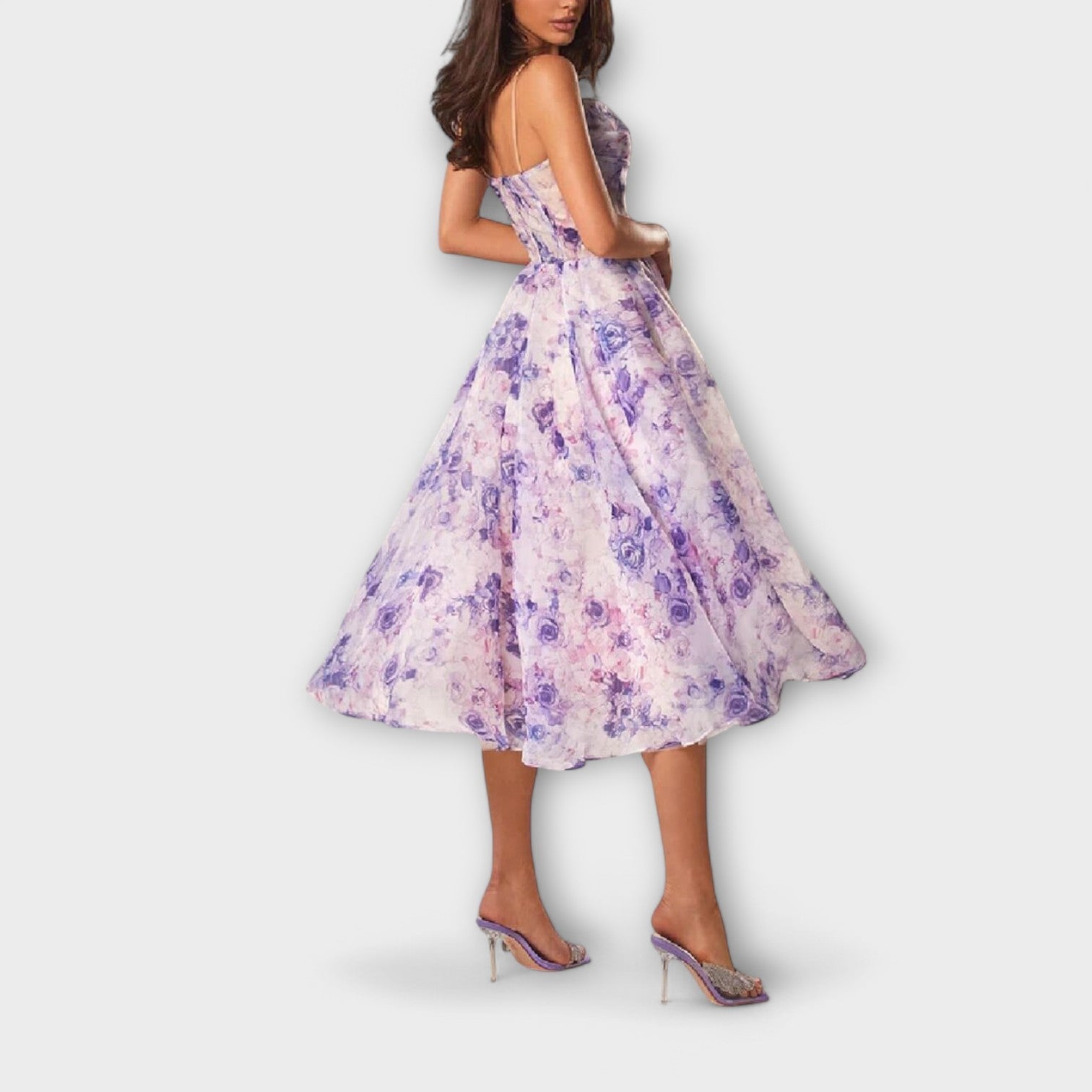 Bergette - Elegantes Chiffon Midikleid Lila 2