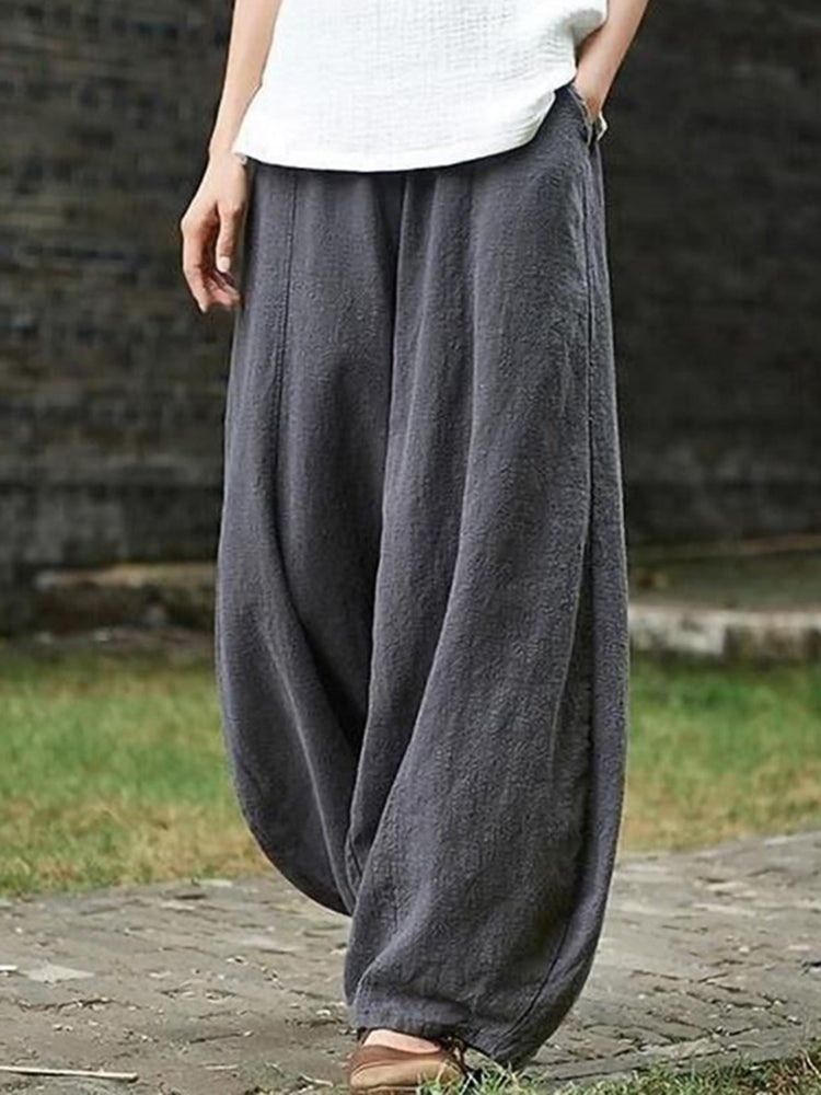 Bernadette - Weite luftige Hose für Damen Grau