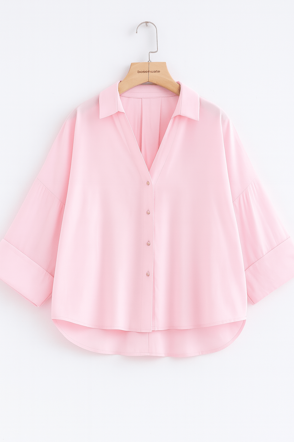 Berta- Oversize Bluse gestreift mit Knöpfen 1