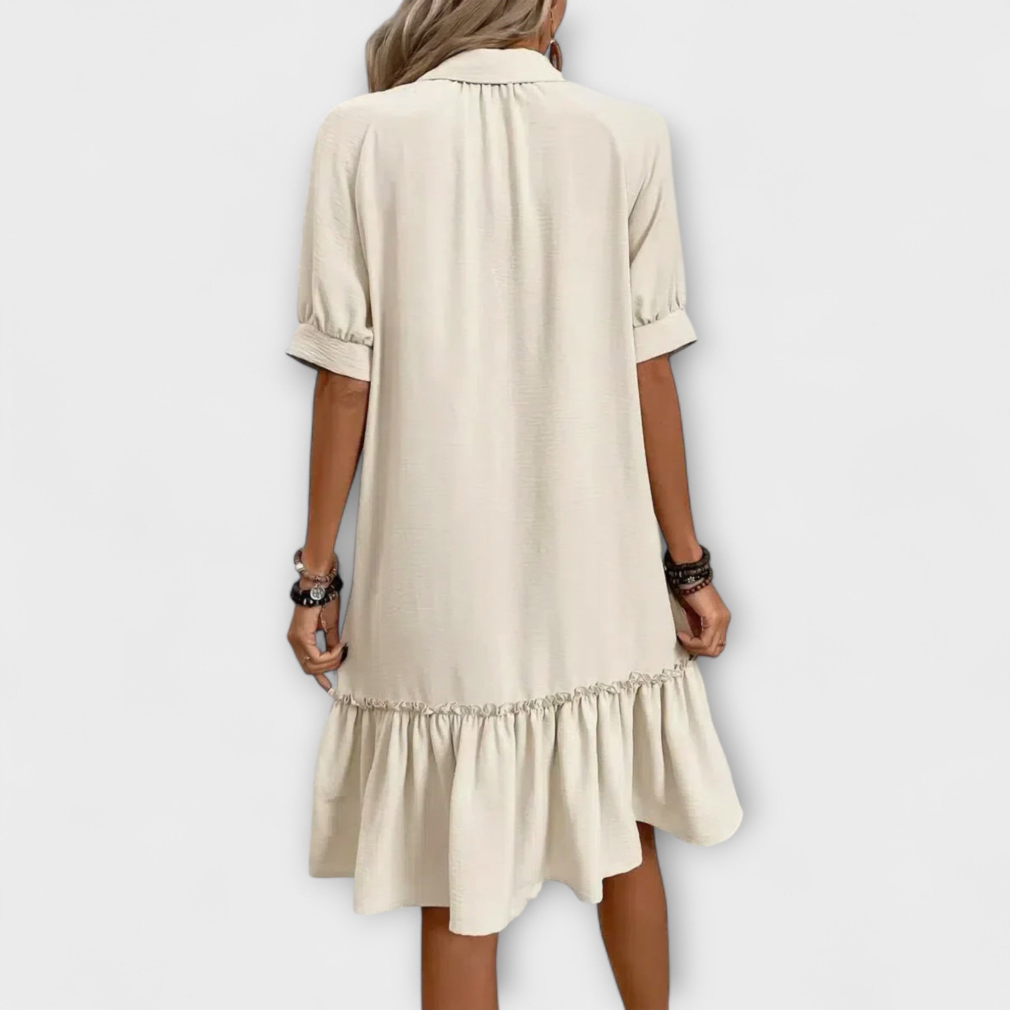 Bianka – Feminines Rüschenkleid für Damen WeiB 2
