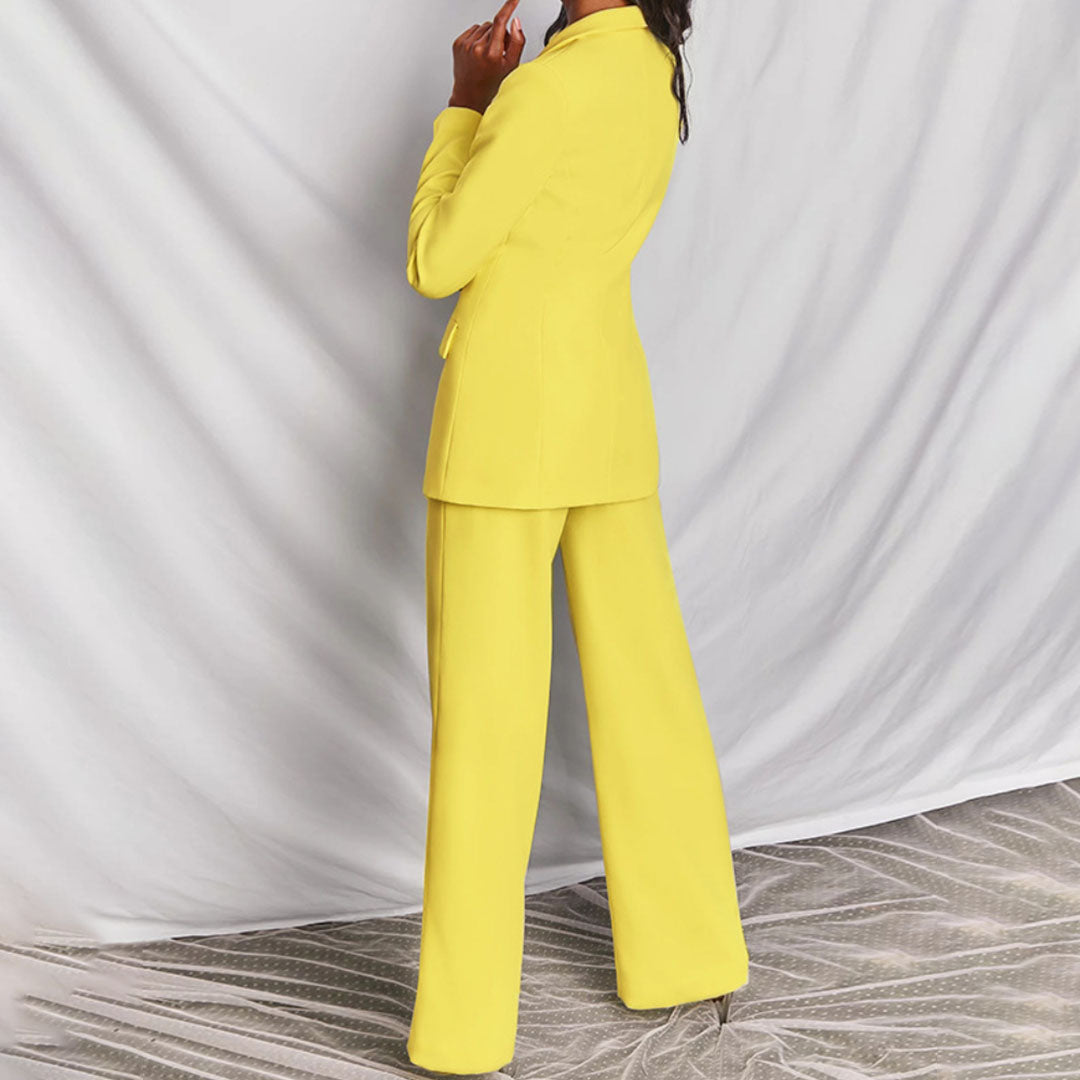 Blanka - Elegantes Blazer und Hosenset Gelb 2