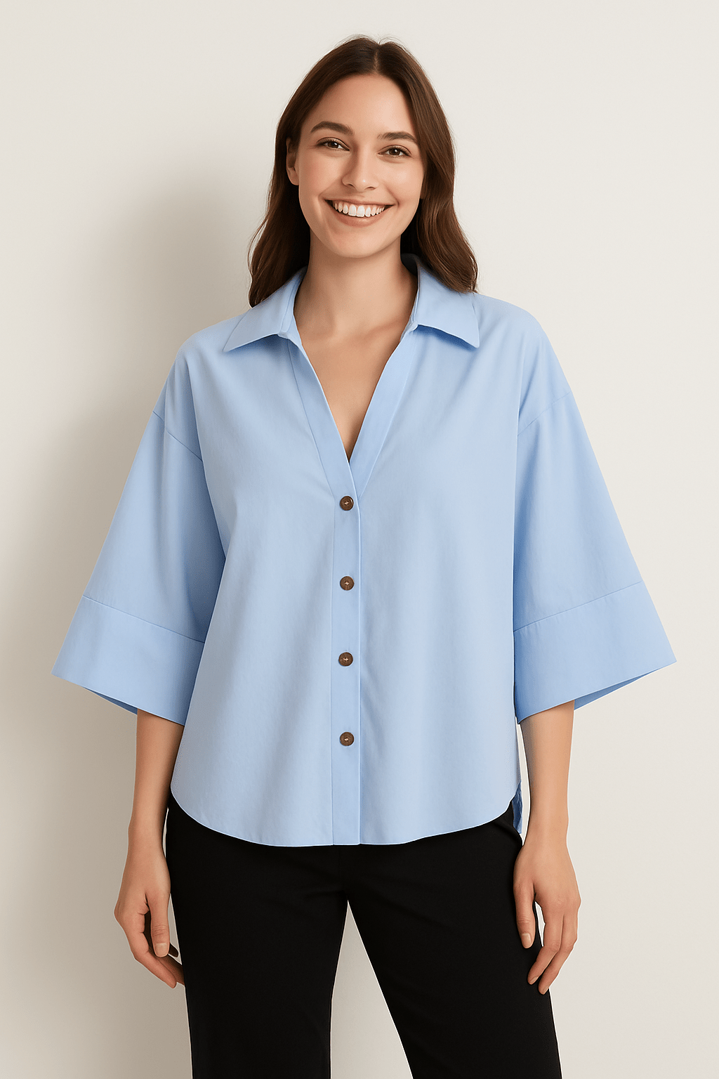 Brenda- Oversize Bluse mit Knöpfen