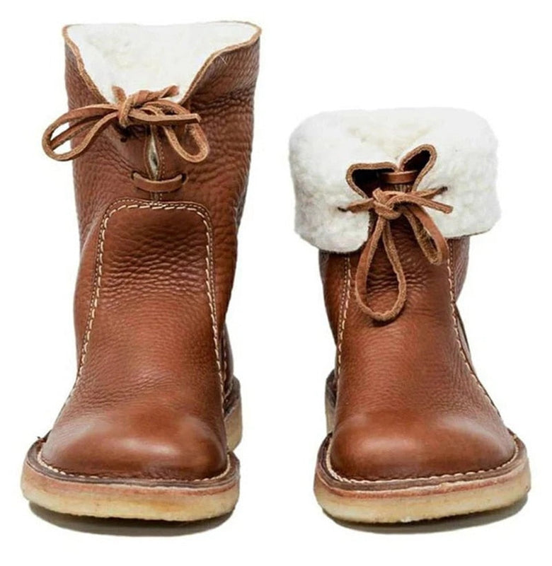 Brigitte - Pelzgefütterte Damenstiefel Braun 2