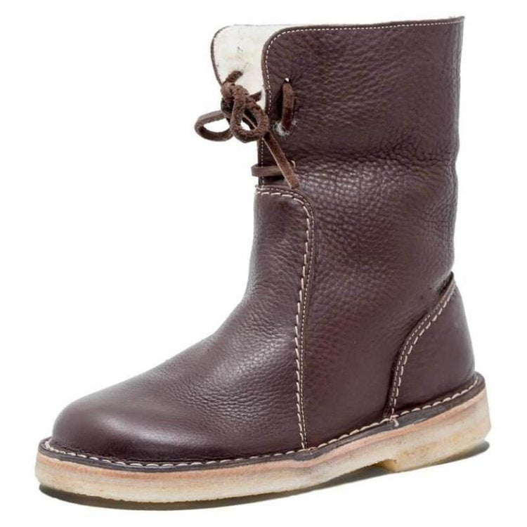 Brigitte - Pelzgefütterte Damenstiefel Dunkelbraun