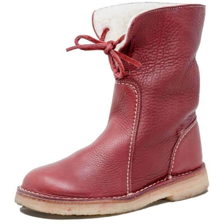 Brigitte - Pelzgefütterte Damenstiefel Rot