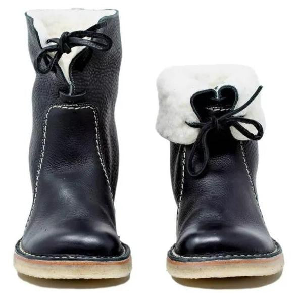 Brigitte - Pelzgefütterte Damenstiefel Schwarz 2