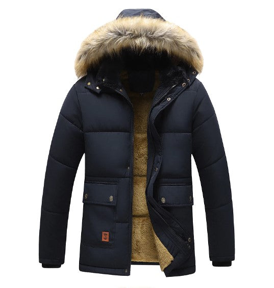 Burkard - Herren Winterparka mit abnehmbarer Kapuze Blau
