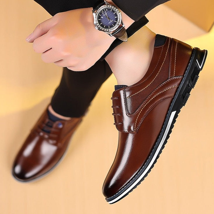  Caius – Orthopädische Lederschuhe für Herren Braun