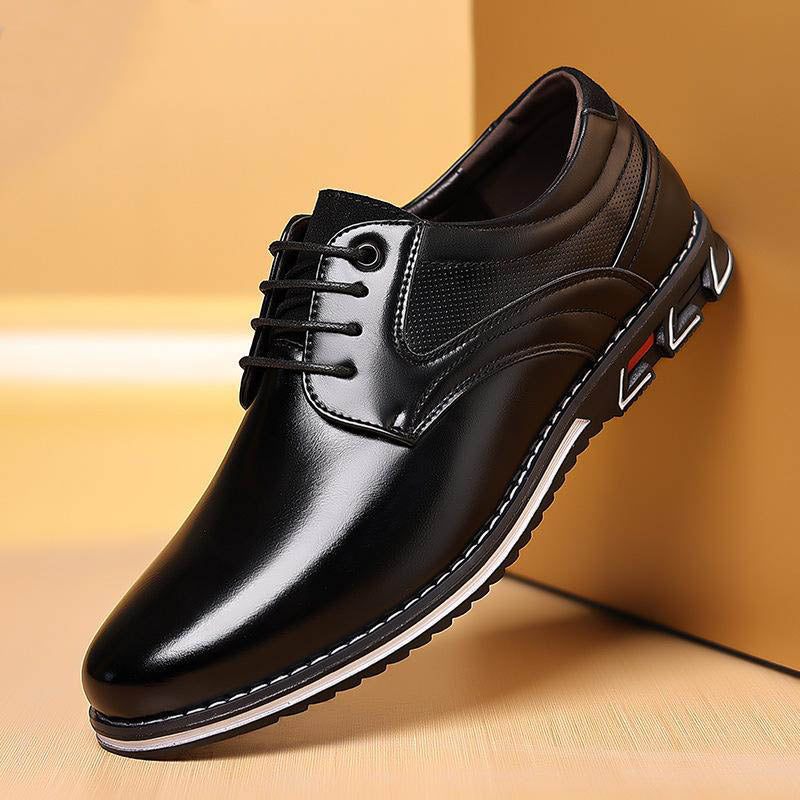 Caius – Orthopädische Lederschuhe für Herren Schwarz
