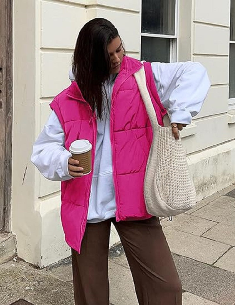 Damiana - Lockere Gefütterte Damen Winterweste mit Reißverschluss