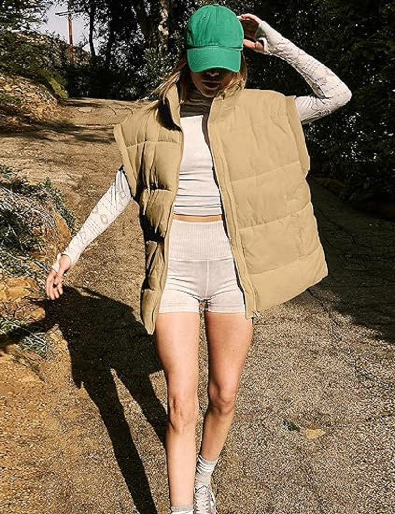 Damiana - Lockere Gefütterte Damen Winterweste mit Reißverschluss