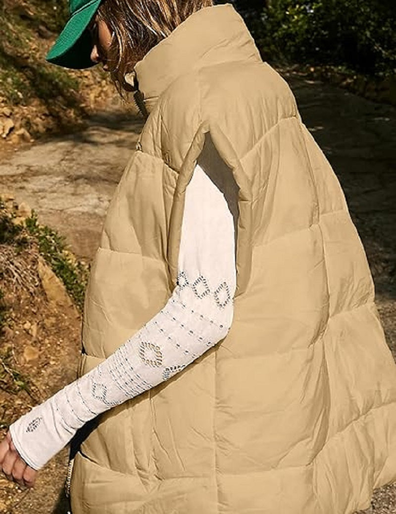 Damiana - Lockere Gefütterte Damen Winterweste mit Reißverschluss