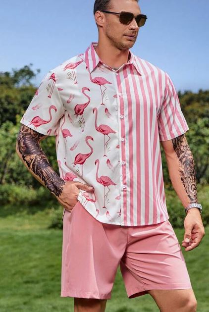 Kelvin - Flamingo Herren-Outfit für entspannte Tage