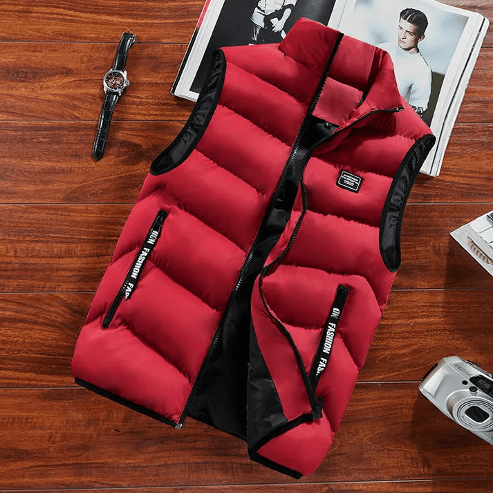 Celestine - Herren Winterweste Hochwertig Warm Rot