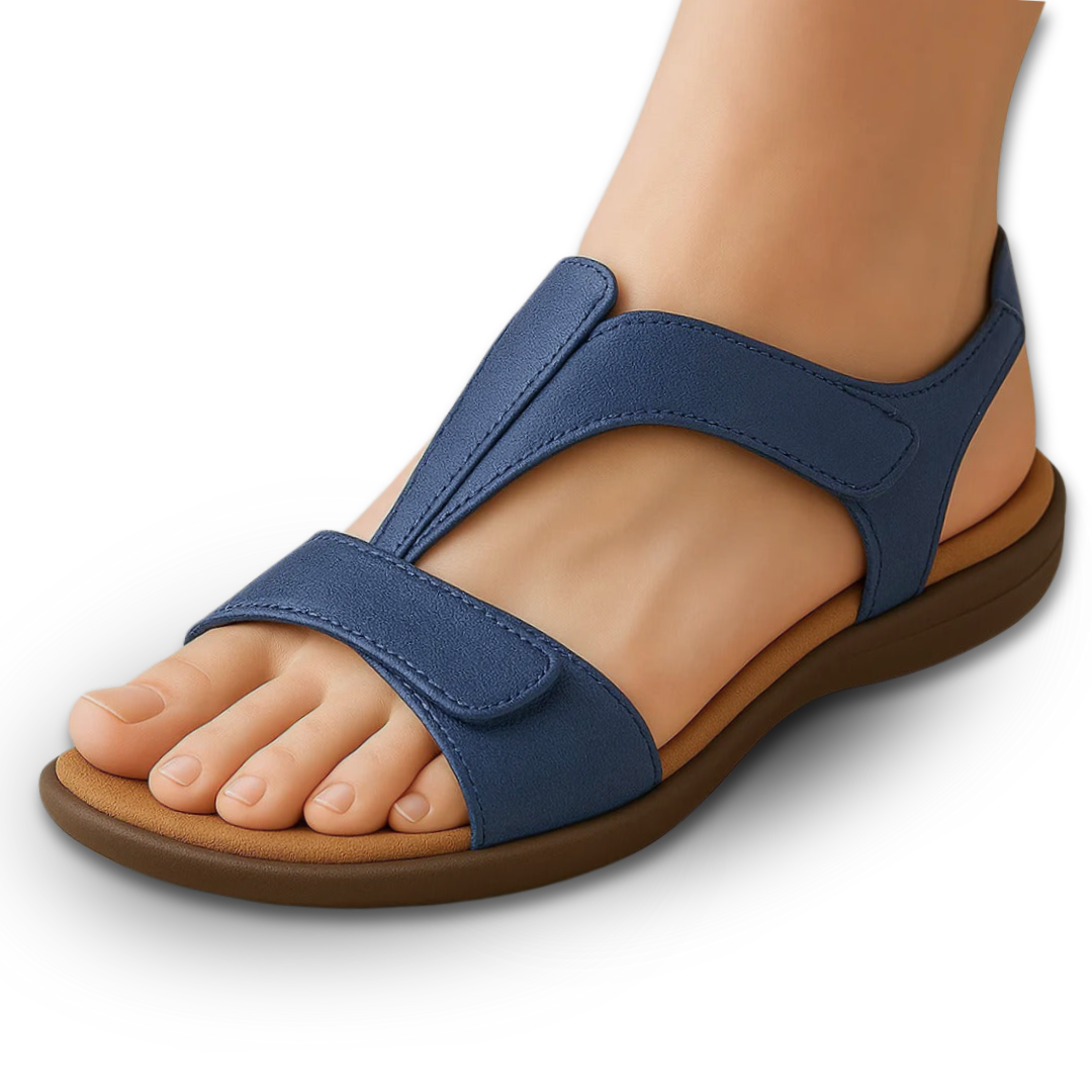 Charlene – Orthopädische Damen-Ledersandalen aus Premium-Material Blau