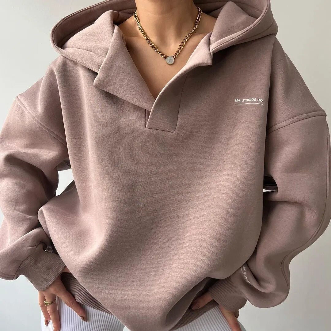 Charlotte - Lässig Oversize Hoodie Damen im Winterkomfort Rose
