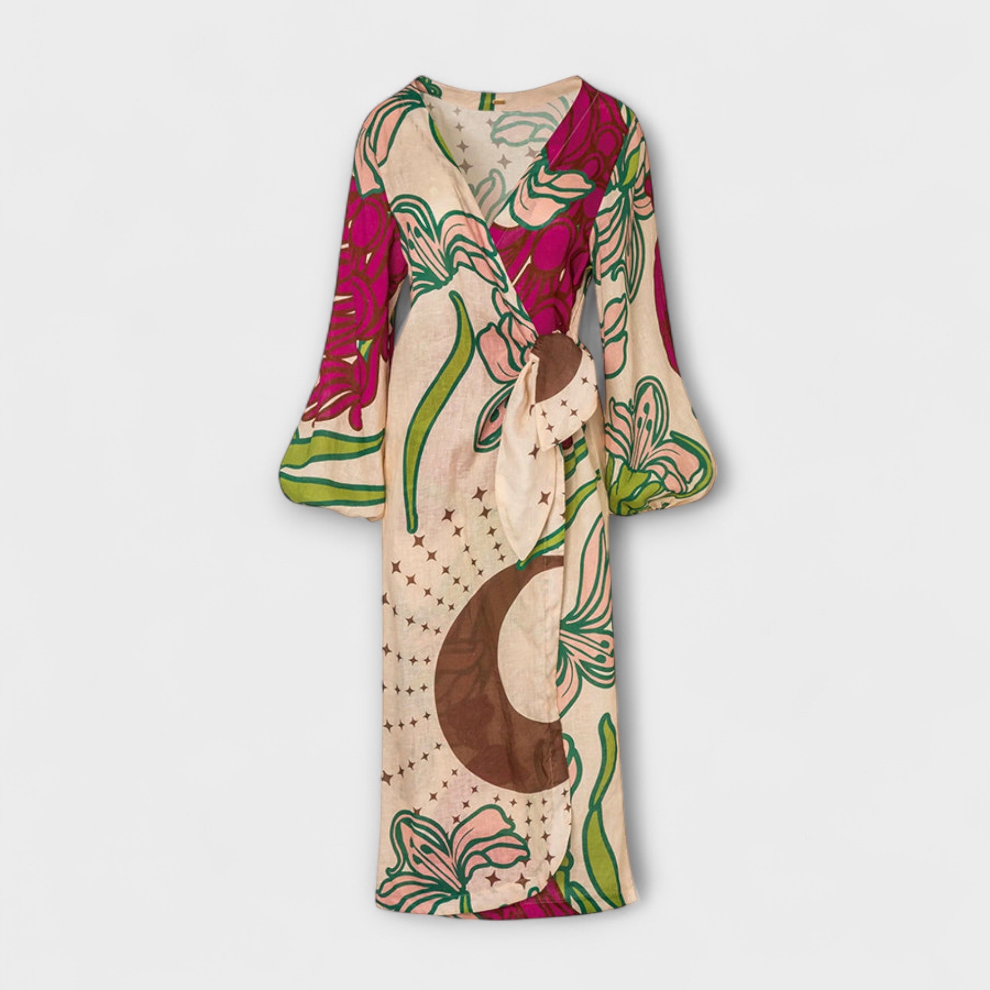  Corinna - Bindetunika Maxikleid Beige 4