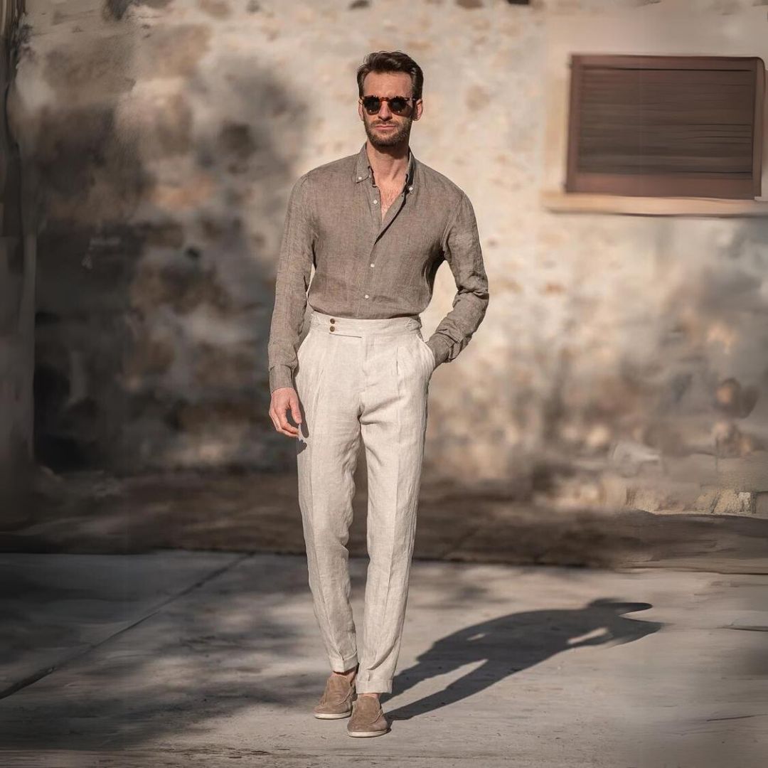 Cyprian - Gold Coast Leinenhose Aprikose