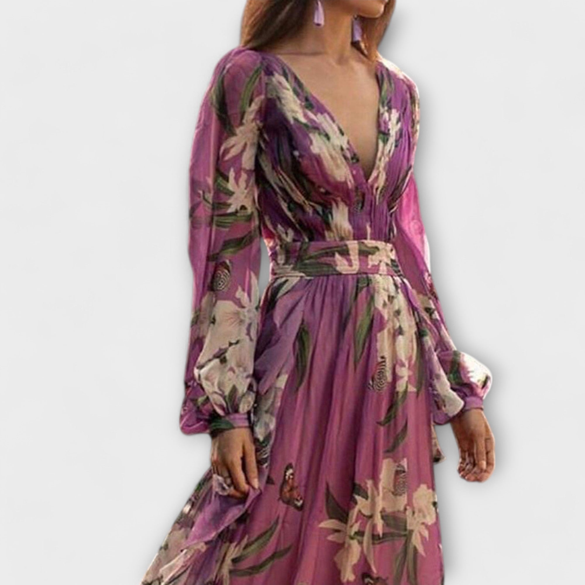Cyra - Hochwertiges elegantes Maxikleid Lila