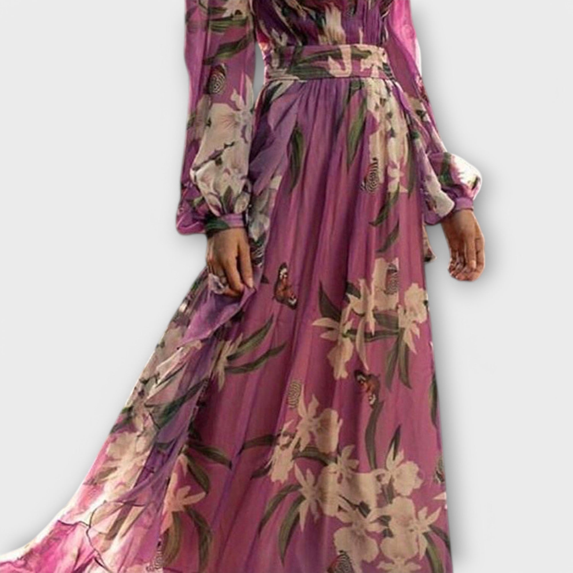 Cyra - Hochwertiges elegantes Maxikleid Lila 3
